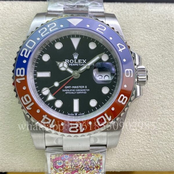 ロレックスGMT-IIメンズ腕時計m126710blro 40ミリメートルCAL.3285運動自動機械式ステンレススチールクリーン工場
